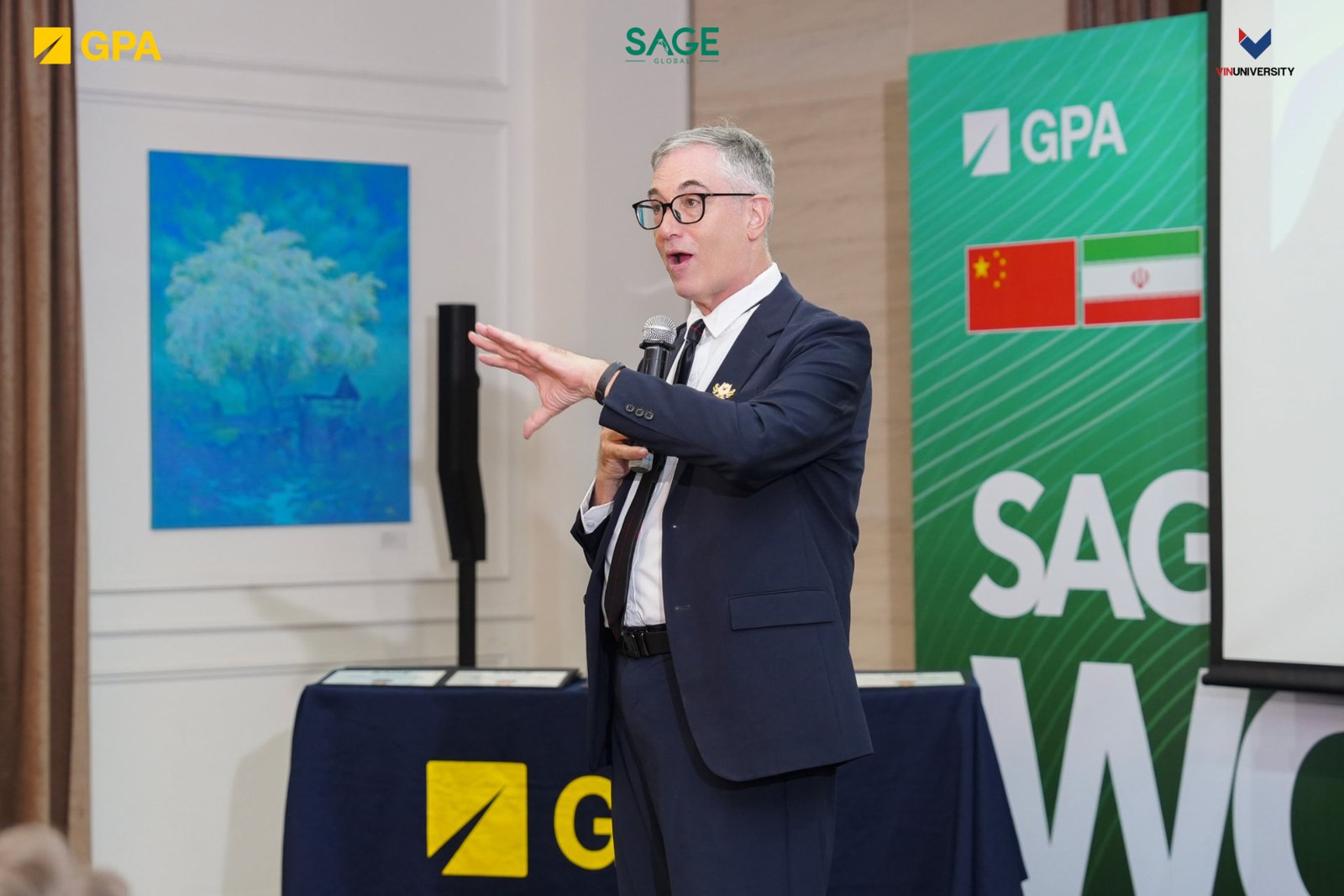 Marc Kramer speaking at the SAGE World Cup